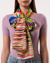 Dlux - Tessera Geometric Silk Scarf NavyAccessoriesImogino