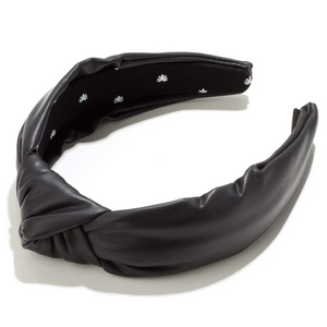 Lele Sadoughi Black Faux Leather Headband
